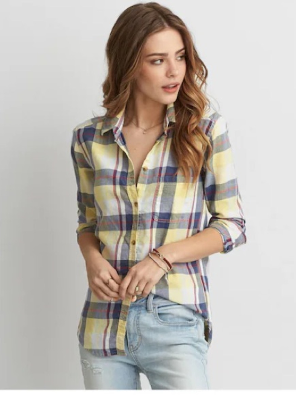 American Eagle flannel button down shirt